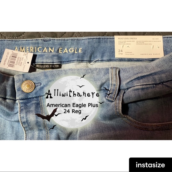 American Eagle Super High Waist Wide Leg Jeans 16 Reg - Picture 3 of 3